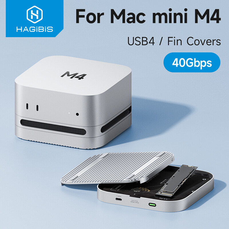 Hagibis USB4 Hard Drive Enclosure 40Gbps M.2 NVMe SSD Case for Mac mini M4/M4 Pro Compatible with Thunderbolt 5/4 External SSD ราคา 2,899 บาท*ส่งฟรี