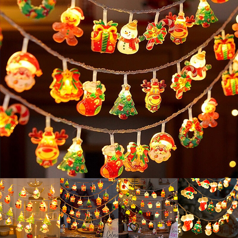 1.5m 10led chuỗi dây đèn giáng sinh Kẹo Que Santa cluas Snowman Đèn Cây giáng sinh dây Ánh Sáng đồ trang trí treo trang trí mừng giáng sinh 2025