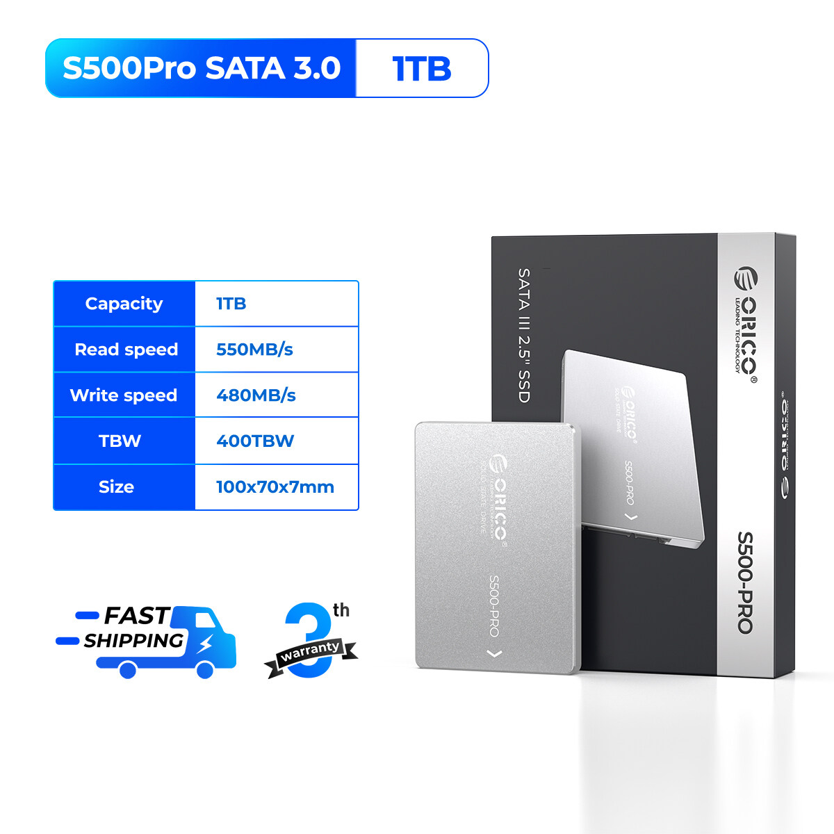 Orico 2.5 inch Dung lượng SSD 120GB 240g 480GB 960GB SSD SATA3 Ổ cứng lưu trữ thể rắn nội bộ cho máy