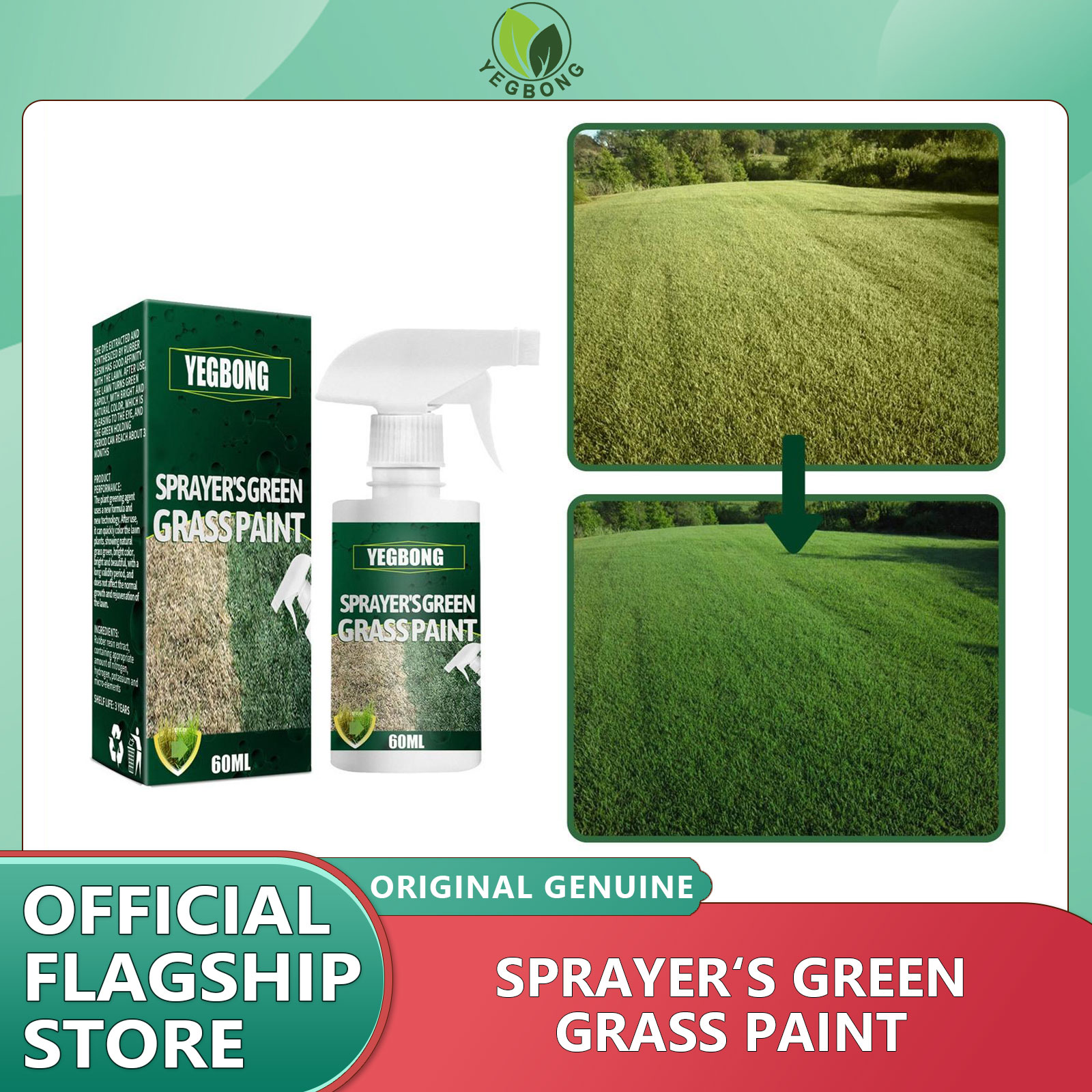 YEGBONG Green Grass Spray Long Lasting Green Lawn Dye Repair Grass Paint for Outdoor Playground Eco-Friendly Refresh Green Lawn Spray Green Grass Paint Spray Long Lasting Turf Plant Greening Agent Household Seeding System Lawn Care Grass Shots ราคา 177 บาท*ส่งฟรี