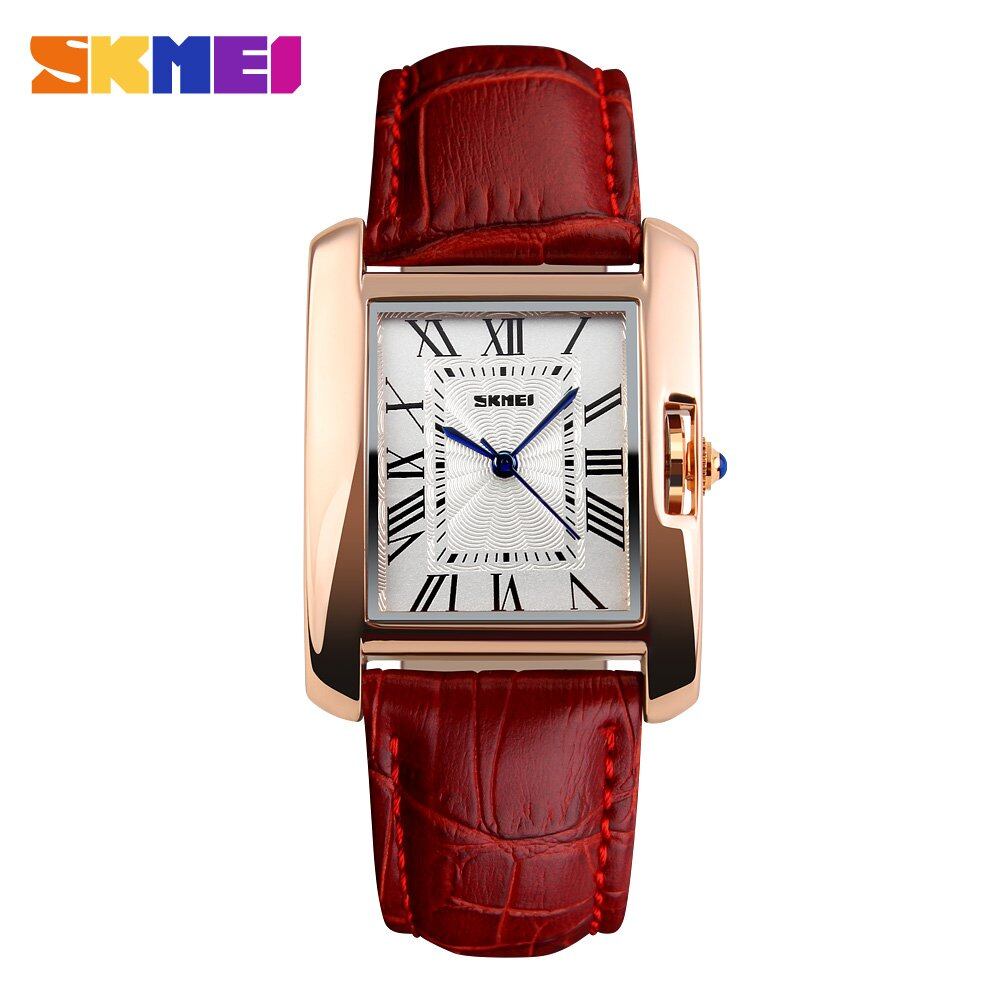 SKMEI Lady 1085 Đồng hồ thạch anh thời trang nữ dây đeo bằng da chính hãng 3ATM không thấm nước