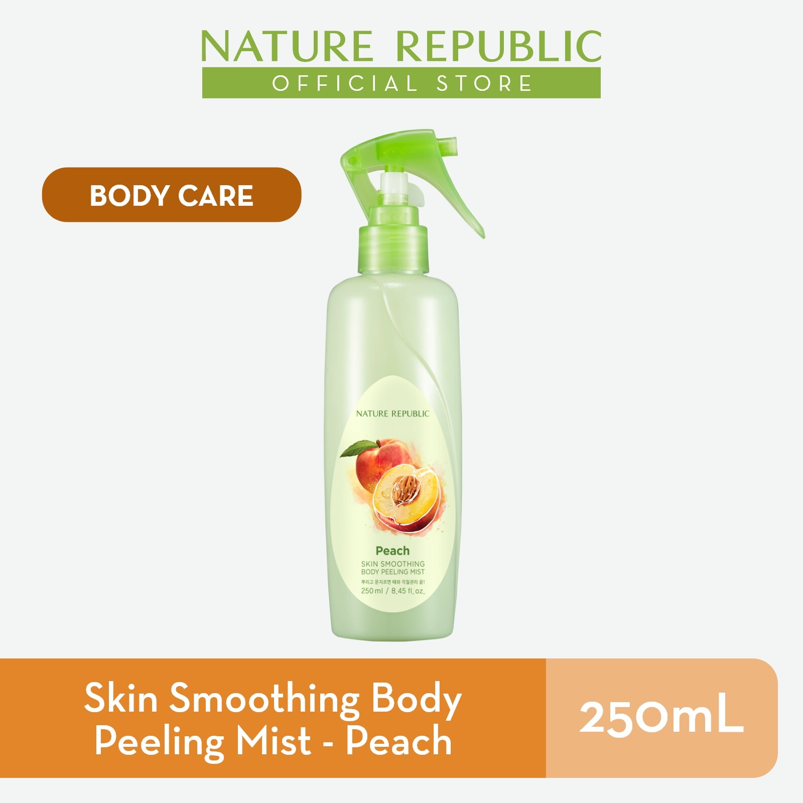 Gambar Nature Republic Skin Smoothing Body Peeling Mist   Peach   for Dull Skin (250ml)