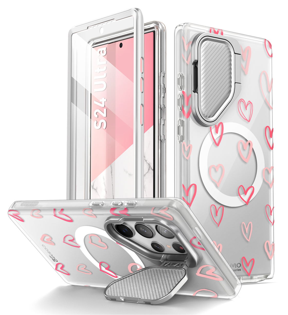 I-blason Cosmo cho Samsung Galaxy S24 siêu trường hợp với máy ảnh bìa đứng không dây sạc tương thích Slim phong cách bảo vệ toàn bộ thân Trường hợp với tích hợp bảo vệ màn hình chân đế