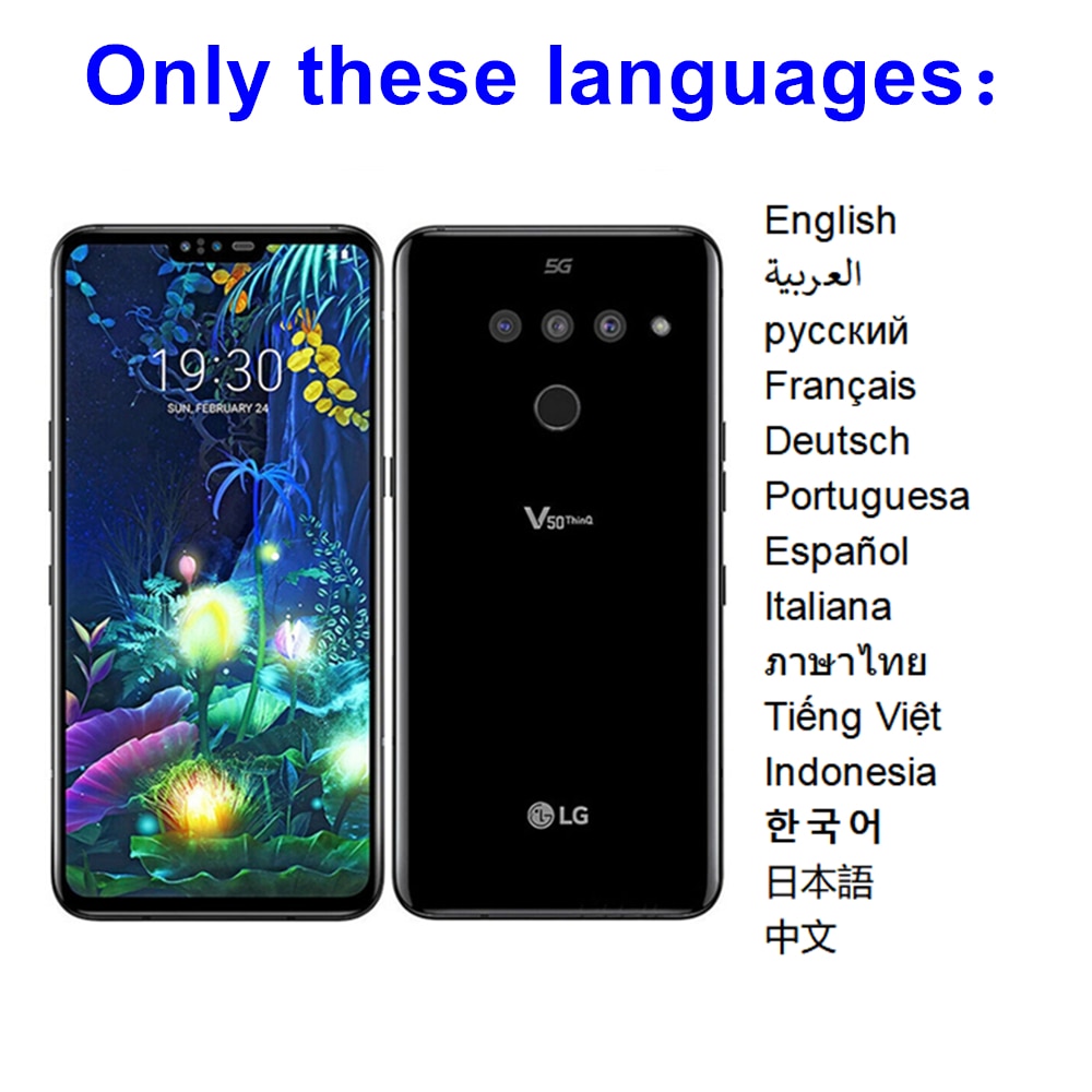 LG V50 ThinQ รุ่น V500N สมาร์ทโฟนหน้าจอ 6.4 นิ้ว RAM 6GB ROM 128GB กล้องหลัง 3 ตัว 16MP รองรับ LTE ซิมเดียว ปลดล็อกด้วยลายนิ้วมือ