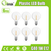 E12 LED G40 Shatterproof String Light Bulbs - Warm White