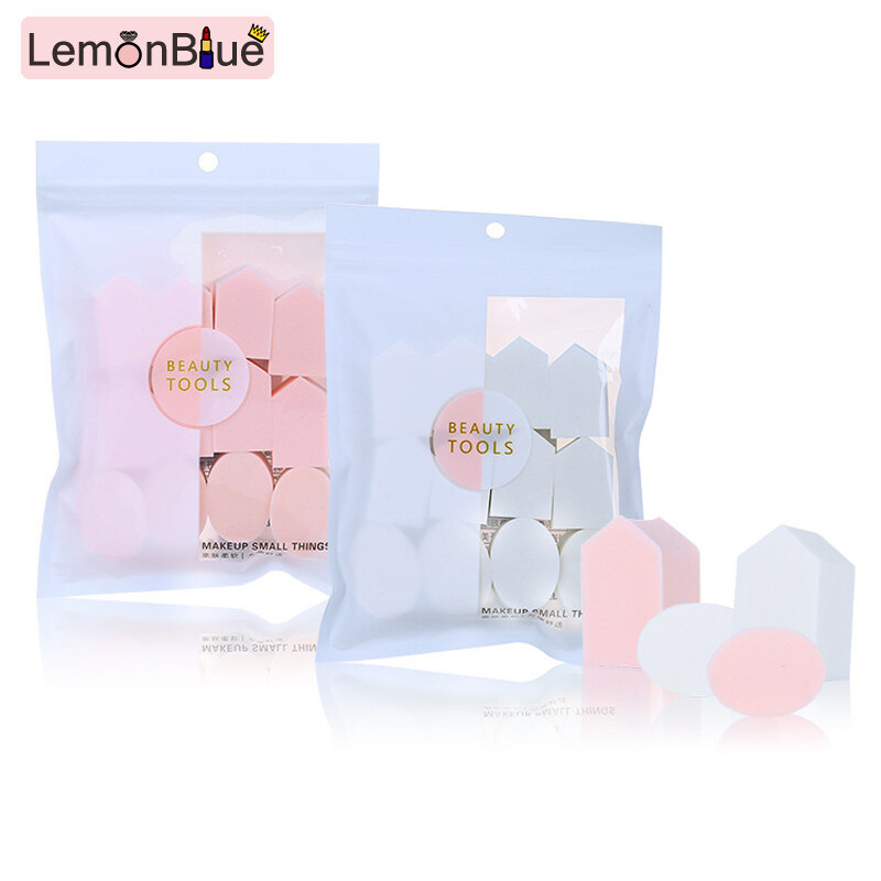 Gambar 12pcs Elliptical Polygonal Combination Multi function Girl Cosmetic Soft Sponge Hydrophilic Non latex Puff Color Random