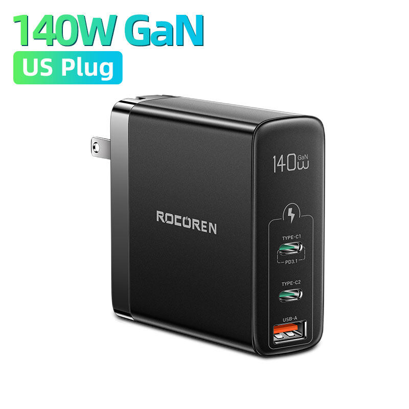 Rocoren 140W GaN USB C Sạc PPS PD 3.1 Quick Charge 4.0 QC 3.0 Type C Sạc Nhanh Cho Macbook Pro iPhon