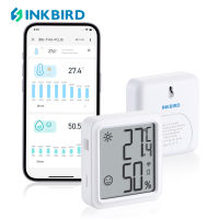 Inkbird Wifi Máy đo độ ẩm điện tử màn hình thông minh trong nhà cảm biến nhiệt độ độ ẩm và màn hình LCD có thể sạc lại hiển thị IBS-TH3-PLUS-Wifi màn hình từ xa cho phòng nhà kính hầm với các cảnh báo
