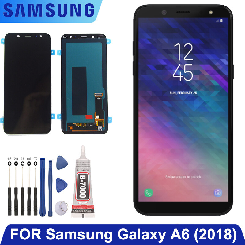Bộ phận thay thế lắp ráp màn hình cảm ứng số hóa màn hình lcd 5.6 inch cho samsung galaxy a6 2018 a600 với b7000