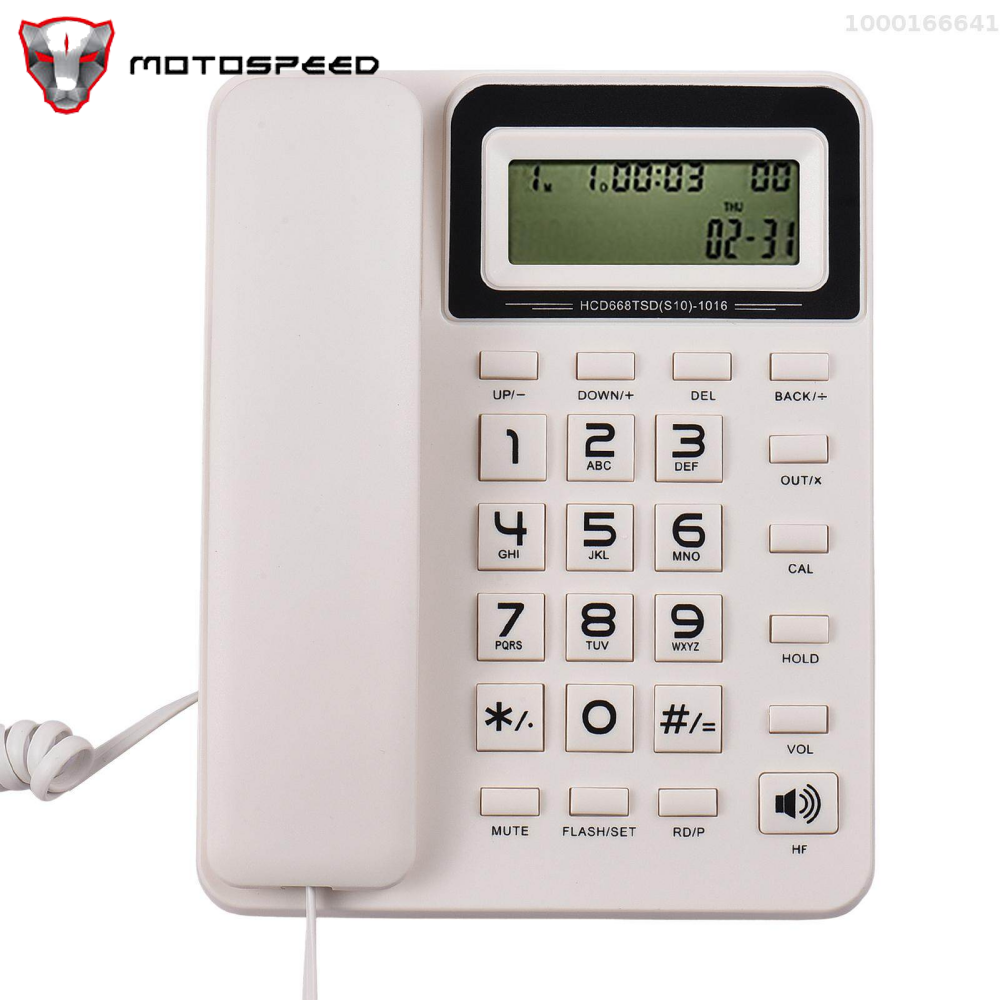 MOTOSPEED Desktop Corded Landline Phone Fixed Telephone with LCD Display Mute/ Pause/ Hold/ Flash/ Redial/ Hands Free/ Calculator Functions for Home Hotel Office Bank Call Center ราคา 428 บาท*ส่งฟรี