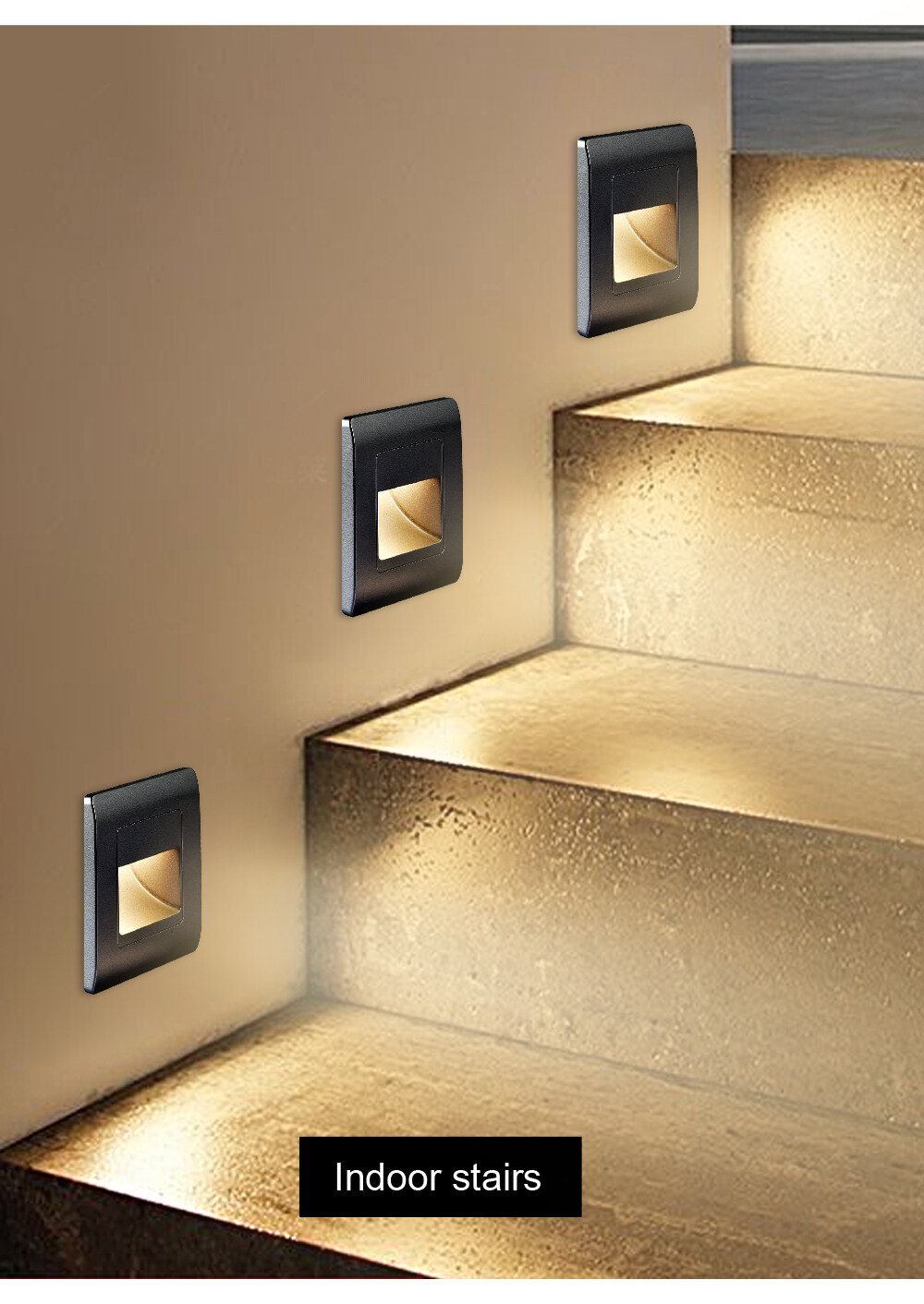 1/10/20x 3W LED Wall Recessed Stair Step Lamp Hotel Footlight LED Night Light 