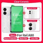 Itel A80 3-in-1 Tempered Glass & Camera Lens Protector