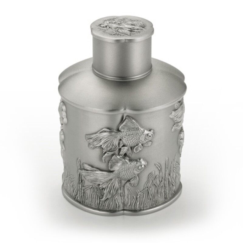 Gambar Royal Selangor Cha Collection Pewter Goldfish Airtight Tea   Coffee Caddy Gift