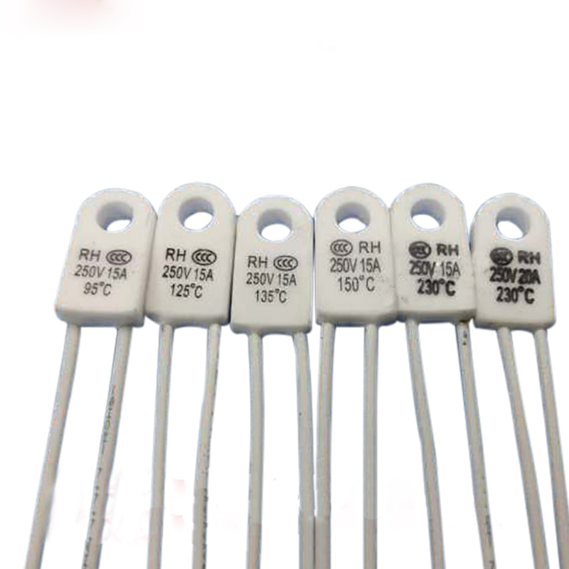 2pcs rh tf 15a 250v nhiệt độ cầu chì 125 135 độ c cầu chì nhiệt quá nhiệt bảo vệ cho máy sưởi điện điện dầu tin rh230c