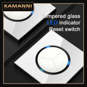 Kmanni Modern Glass Wall Power Switch with USB Outlet