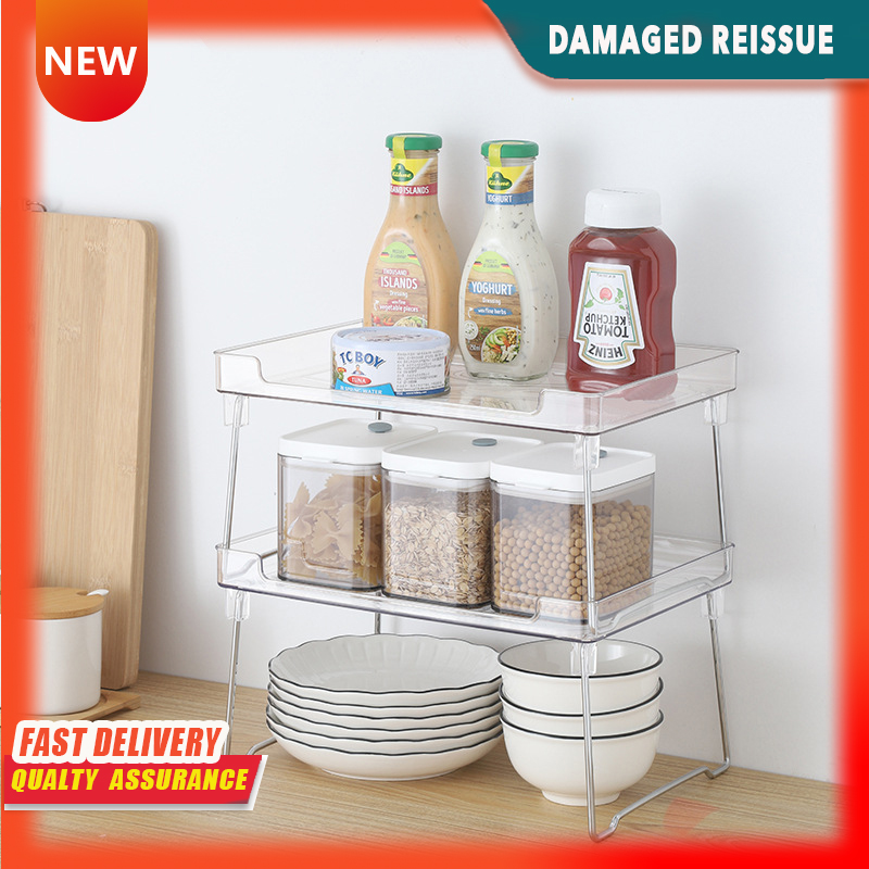 Gambar Daily Use Stackable Folding Desktop Rack Bathroom Supplies Storage Rack Kitchen Supplies Seasoning Spice Rack
