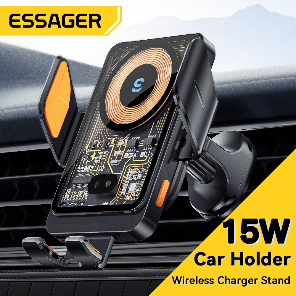 Essager 15W Car Phone Holder Wireless Charger Automatic Opening And closing Car Holder 360° Free Rotation ราคา 485 บาท*ส่งฟรี