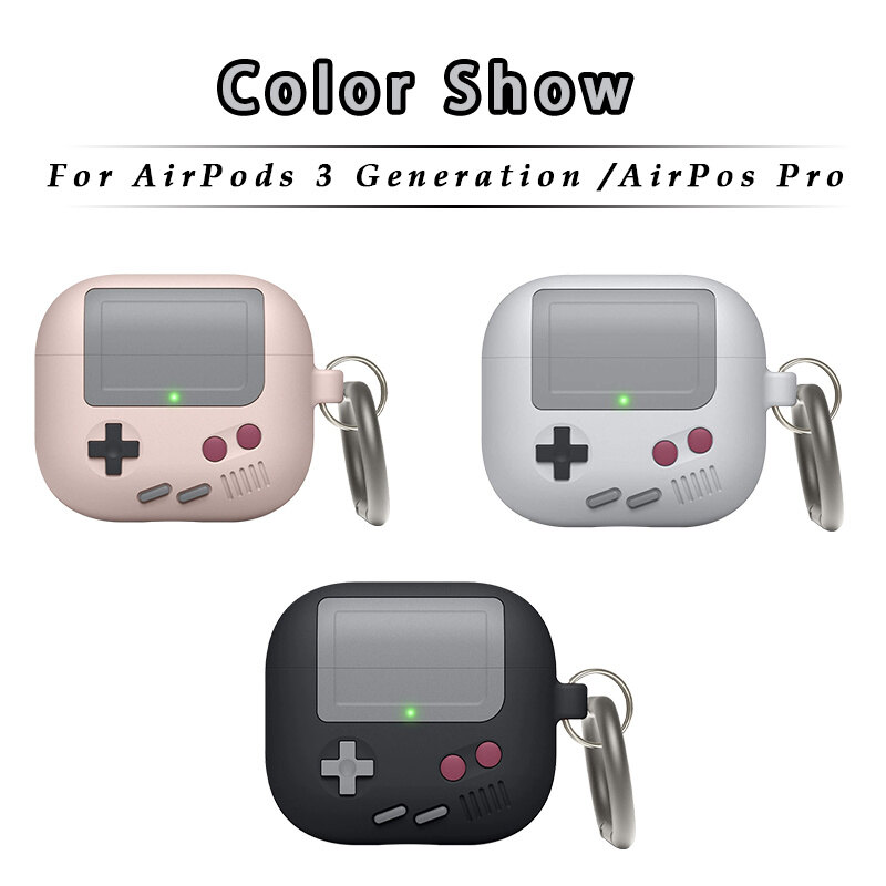 Hộp bảo vệ tai nghe bluetooth không dây cho máy chơi game nút 3d cho apple airpods 3 vỏ chống sốc silicon mềm cho airpods pro 1 2 phụ kiện hộp sạc
