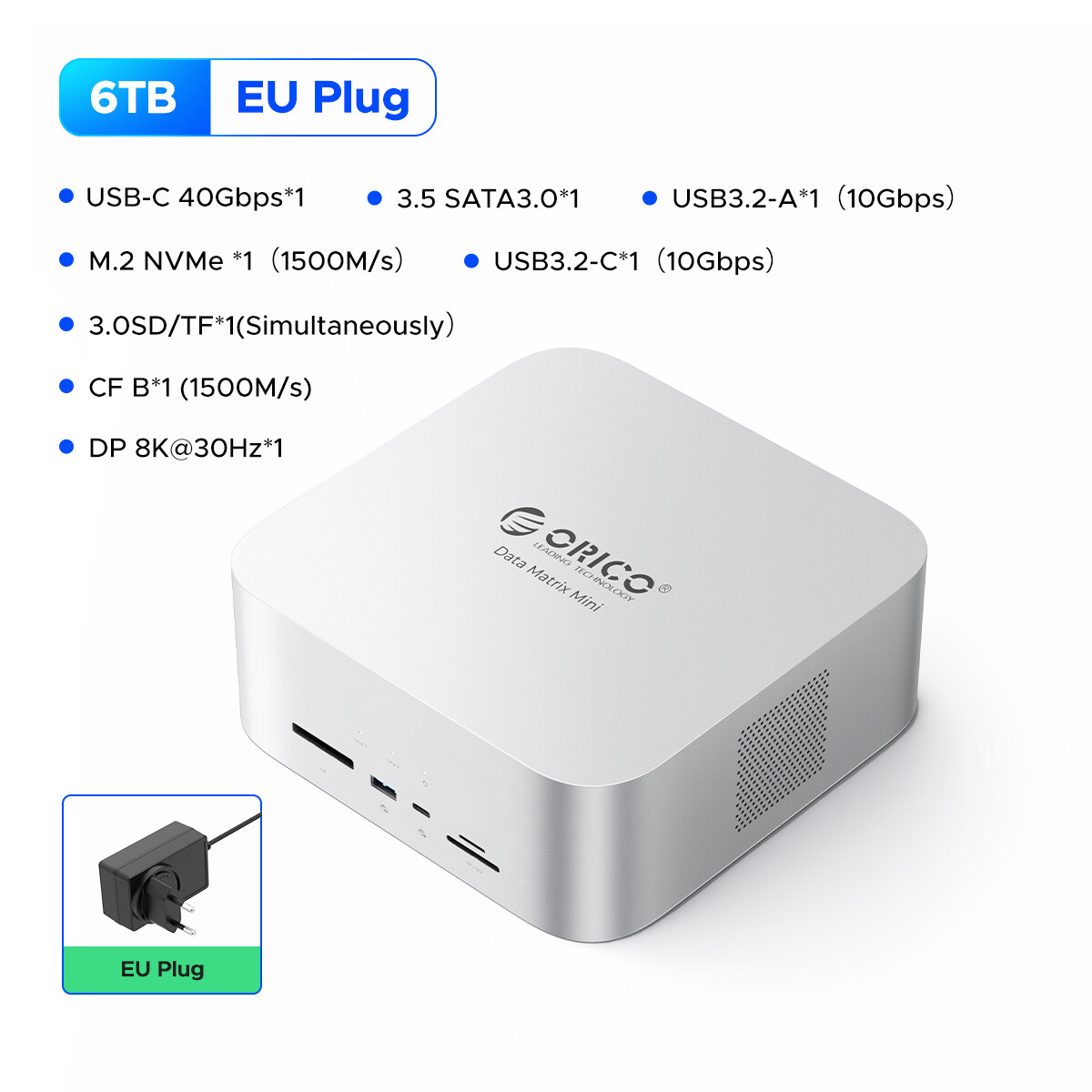 Ma Trận dữ liệu ORICO 40Gbps bao vây 8 trong 1 Dock với 4TB SATA 3.0 WD Ổ Đĩa Ổ Cứng 2TB NVMe SSD ch