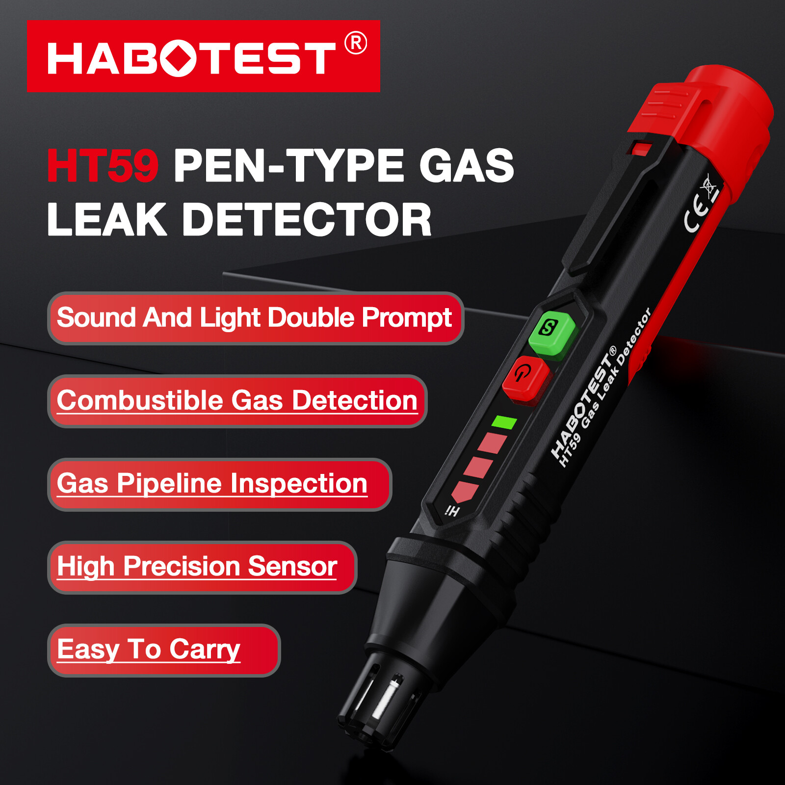 Habotest ht59 máy dò rò rỉ xăng 1000ppm máy dò rò rỉ khí tự nhiên