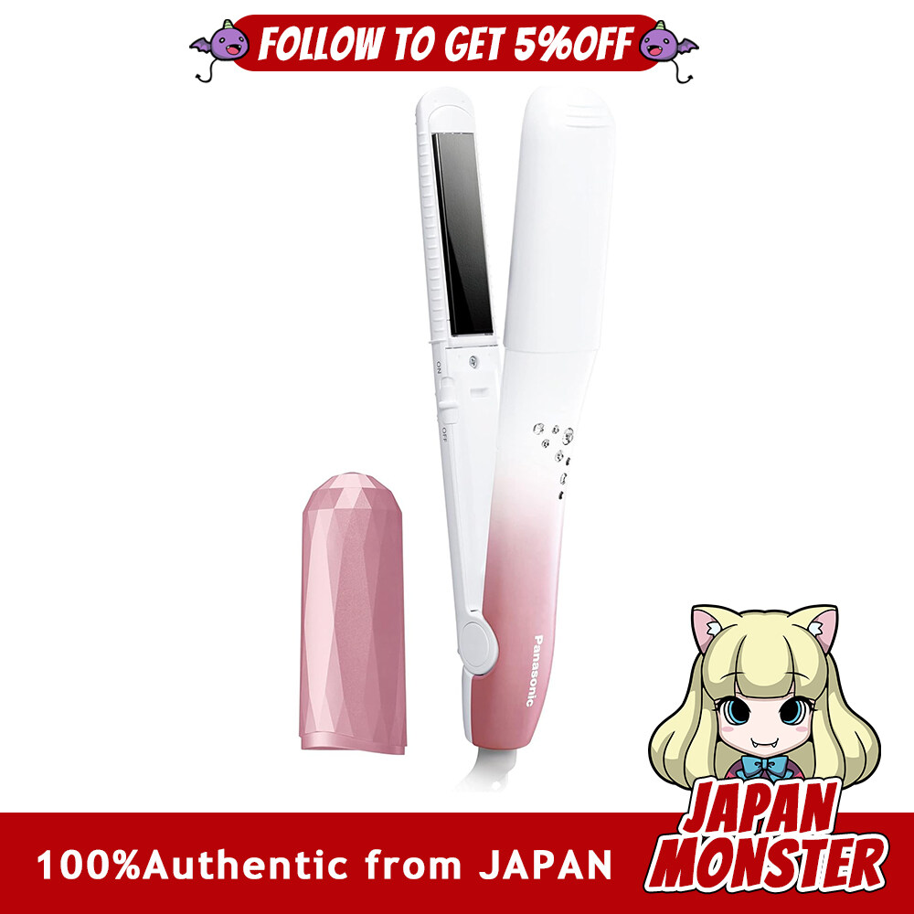 Panasonic Compact Iron Curl Straightener for Both Overseas 3Way Veil Pink Tone EH HV28 PP Heater, Time saving, Sustainability up, Grip, Straight [100% Authentic] [Japanese product] [Ships from Japan]