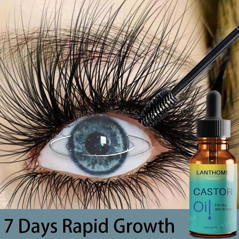 Gambar 100% Pure Castor Oil EyeLash Growth Serum My Lash Serum Nourishing Fluid Repair Thick Eyelashes Growth Treatments maskara Natural Castor mascara Growth Effective in 7 Days Liquid Eyebrow Essence Liquid Growth Liquid canmake nourishes the slender and thick