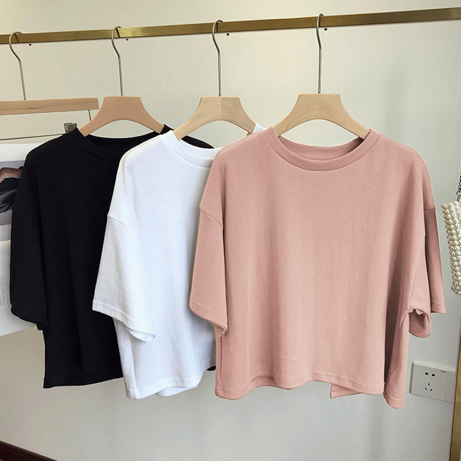 BRANCHÉ Selection T-Shirts Short Crew Neck Pure Casual Plain Cut Out Tie Slim Fit T-Shirts 24060299501 ราคา 120 บาท*ส่งฟรี