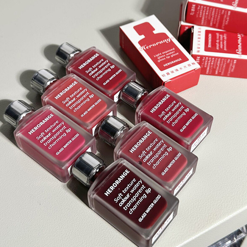 Beautybigbang herorange kết cấu mềm quyến rũ Glacier gương đá son bóng đèn sáng lâu dài tiếp xúc giữ ẩm nước trắng Glow Glass Gloss