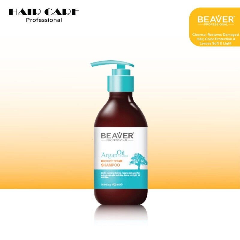 Gambar Beaver Argan Oil Moisture Repair Shampoo 500ml   For Dry, Damage, Frizzy Hair