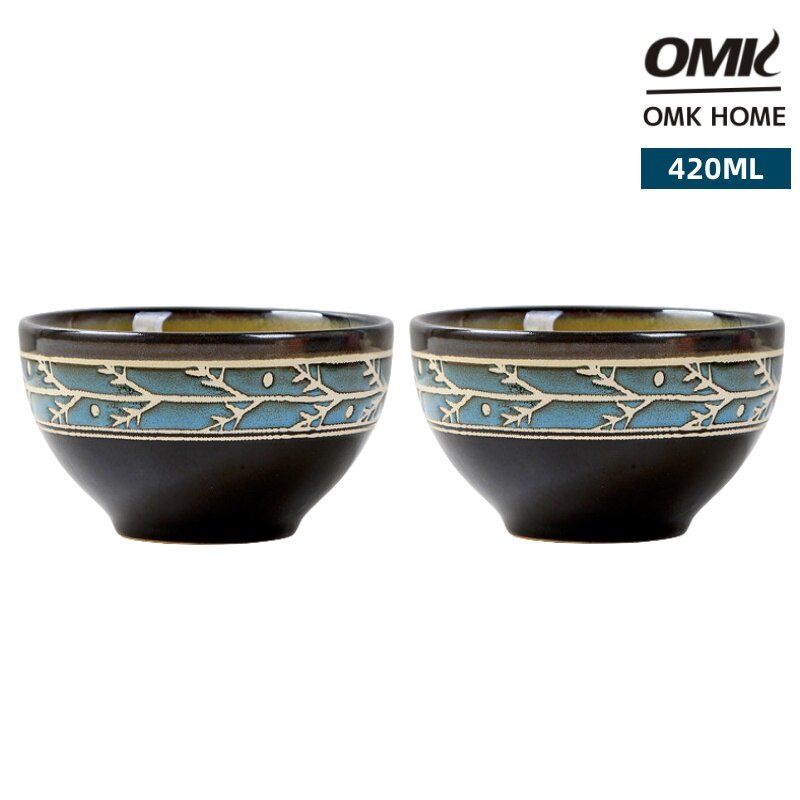 Omk Mỹ phong cách cổ điển gốm 4.8 inch Bát 420ml