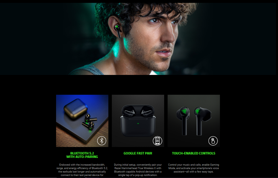 RAZER Hammerhead True Wireless X Earbuds (RZ1203830100R3A1)
