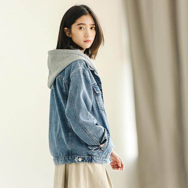 Hooded Denim Jacket Tops Winter Coat 