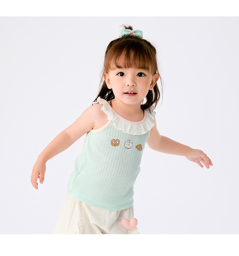balabala Baby Vest Girl Summer Thin Outerwear Top 2025 New Sweet Delicate Fashionable Cute · v4