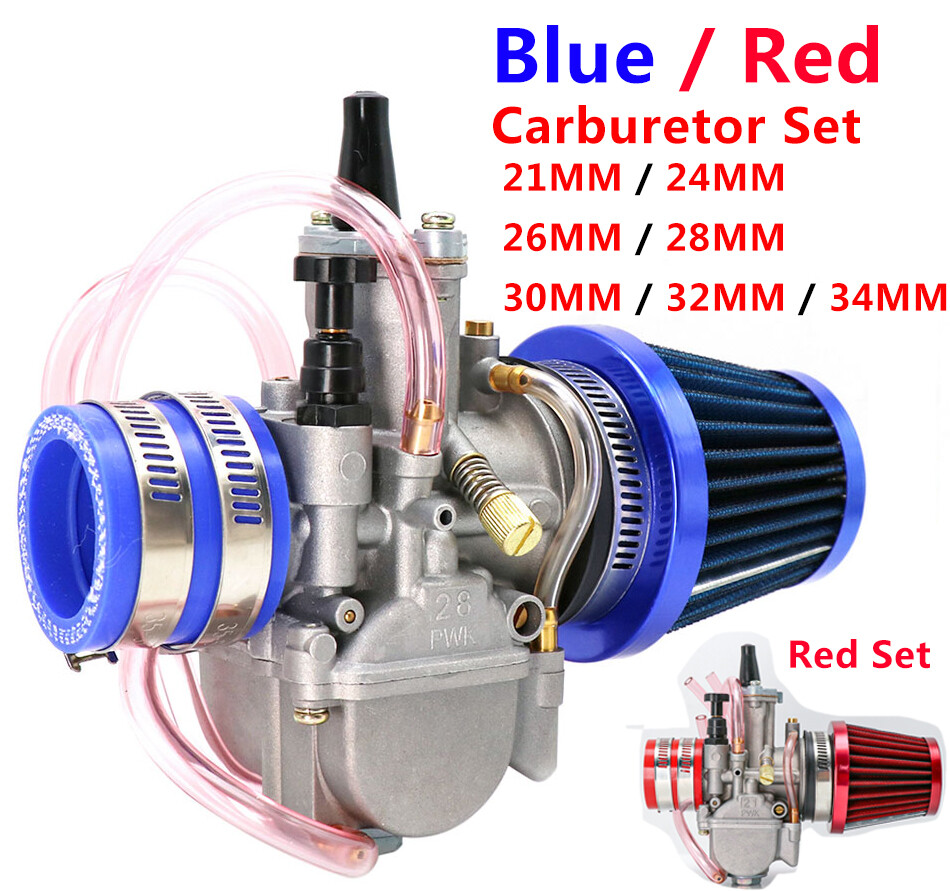 Xe Máy Phổ 21 24 26 28 30 32 34Mm Bộ Chế Hòa Khí Xe Máy Carb Với Bọc Bộ Lọc Không Khí Bộ Chuyển Đổi Giao Diện Cho ATV Buggy Xe Mô Tô Địa Hình Quad Phù Hợp Với 2T 4T JOG DIO