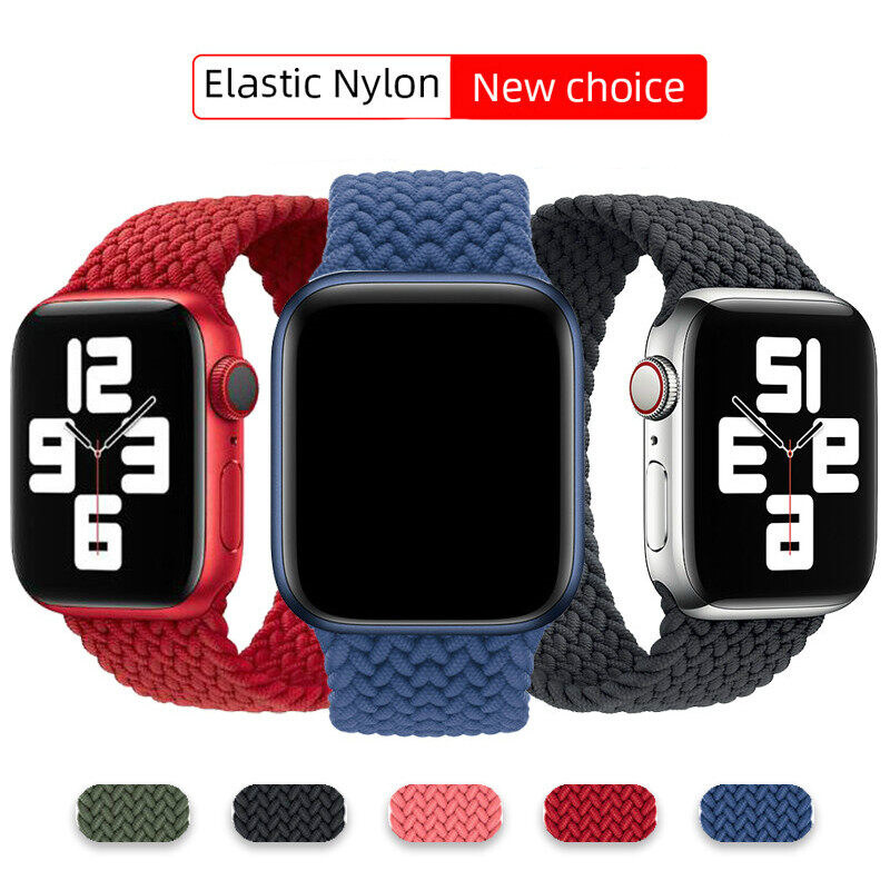 Nylon đàn hồi dây đeo cho Apple xem Ultra 9 8 7 6 SE ban nhạc cho Apple xem Serie 5 4 3 2 1 vành đai Vòng đeo tay bện Solo Vòng 38mm 40mm 41mm 42mm 44mm 45mm 49mm