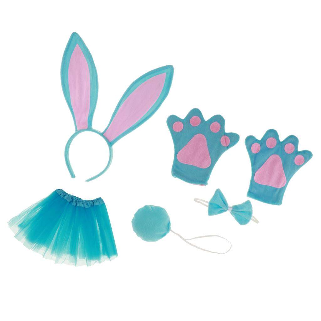 Kid Girls Bunny Rabbit Headband Tutu Skirt Costume Accessory Set Cosplay
