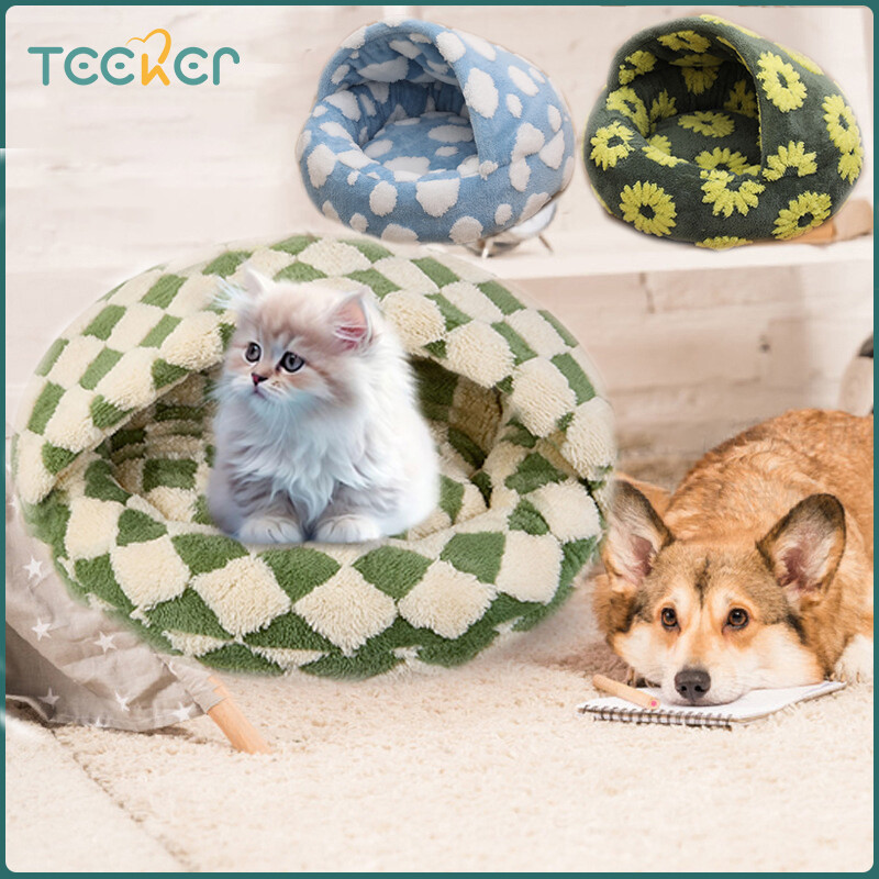 Teeker Kennel cat mat cover blanket all in one dog bed for small dogs Shell shape soft and cosy plush cat litter ราคา 438 บาท*ส่งฟรี