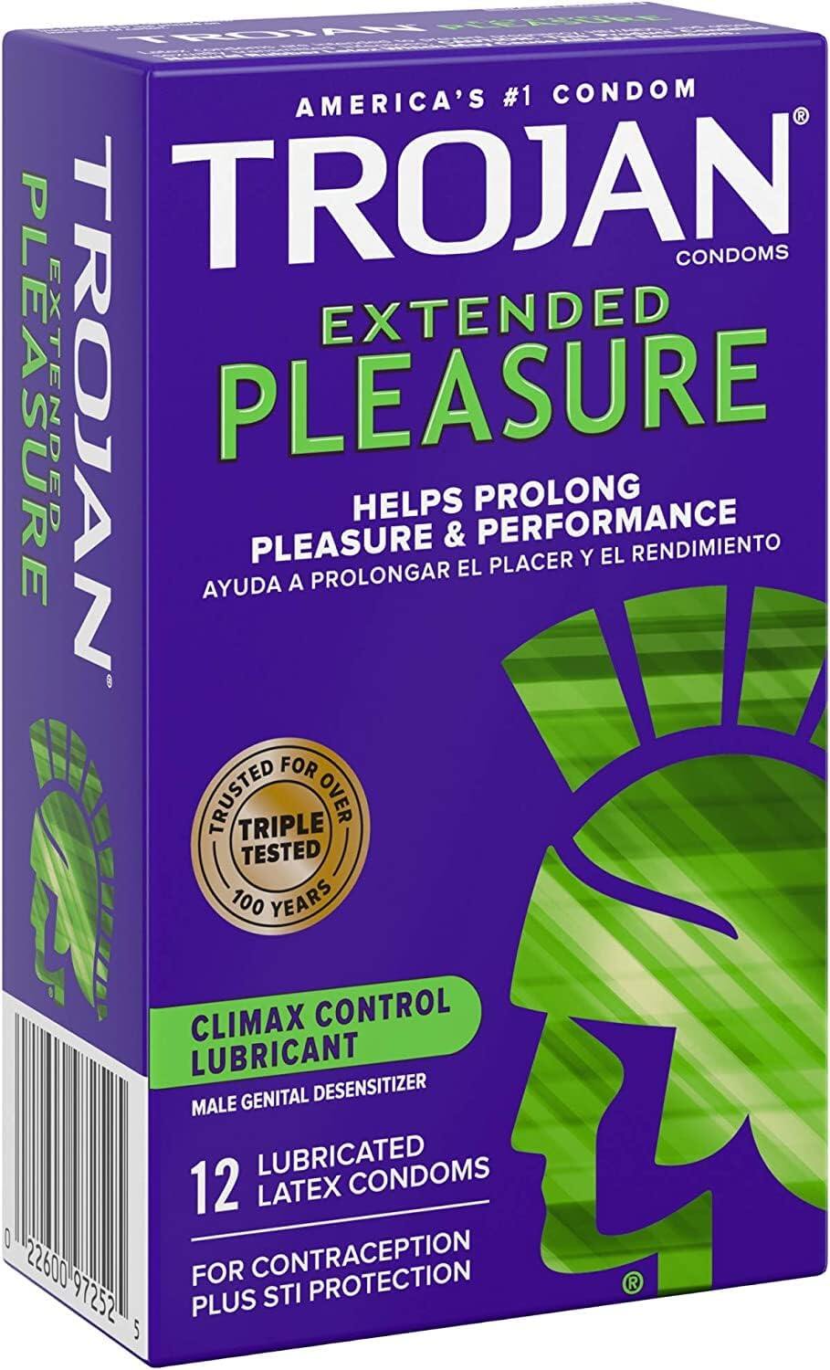 Trojan Extended Pleasure Lubricated Condoms (12 pcs) - Jenama Trojan Harga 124 Ringgit*Penghantaran Percuma