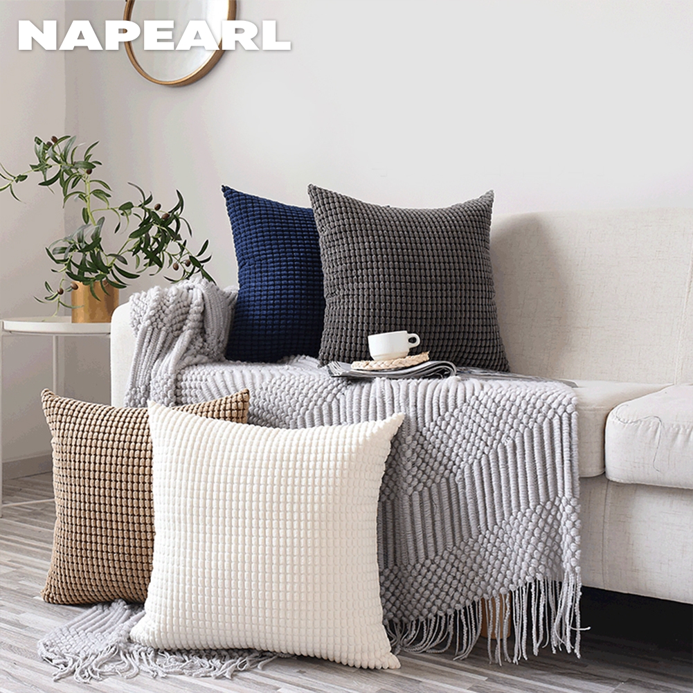 Napearl Home Polyester Mesh Solid Color Pillowcase Versatile Exquisite Fashion Suitable for Living Room Car office homestay 45x45cm 1pcs ราคา 183 บาท*ส่งฟรี