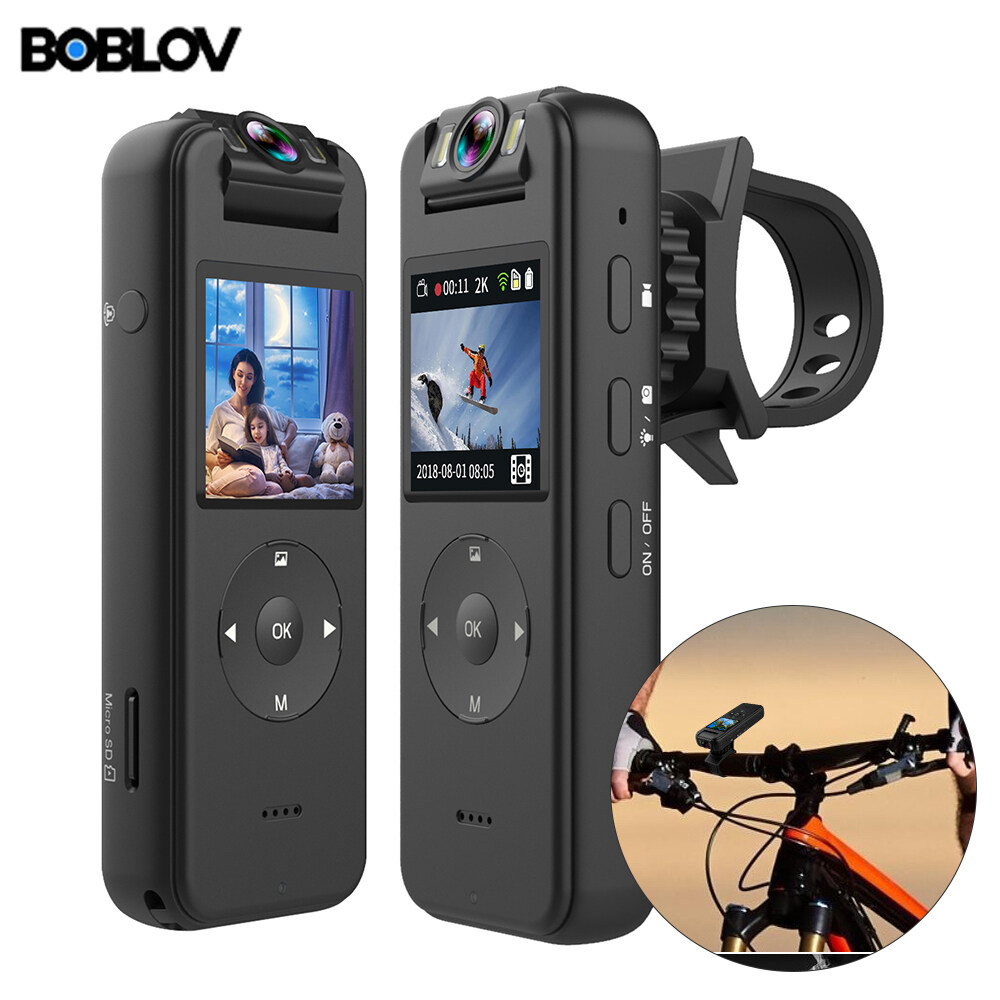 BOBLOV Mini Camera Wifi 2K máy ảnh vlogging Máy quay hành động thể thao HD 1440P 180 ° Xoay máy ảnh 