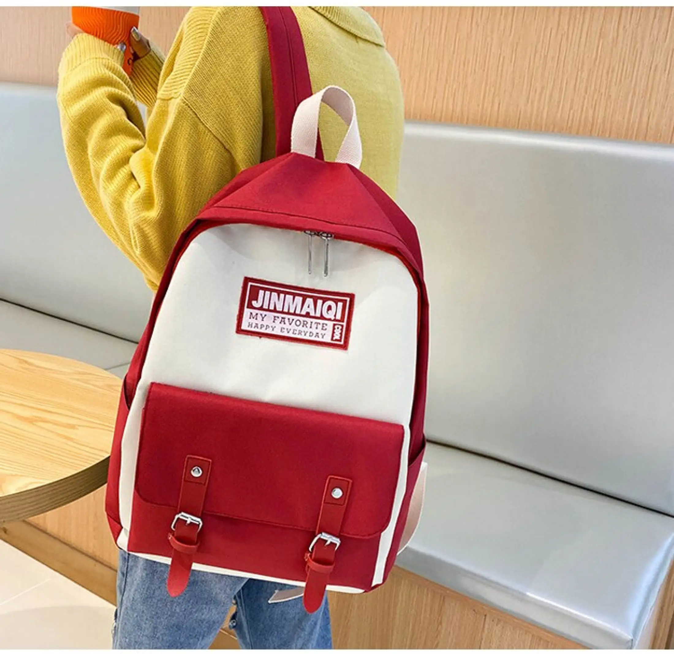 5pcs Set Women S Backpack Canvas Shoulder Bag Fashion School Backpacks Korean Style Casual School Bag For Teenagers Girls Student Cute Hairball Ribbon Mixed Color Larger Capacity Travel Backpacks Female Book Bags Lazada