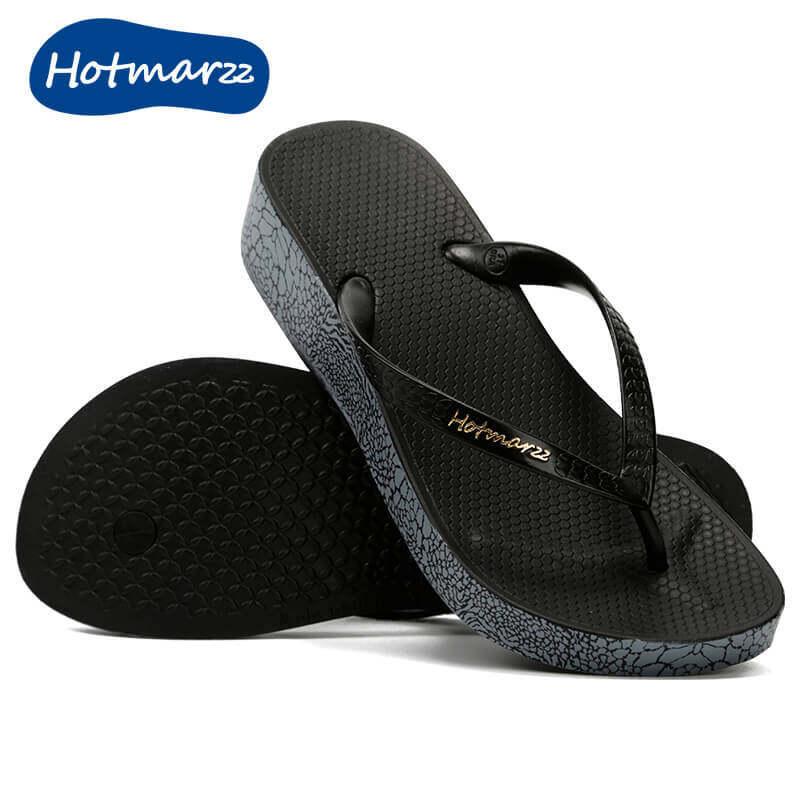 Hotmarzz dép xỏ ngón thời trang trong nhà thường nhật dép xỏ ngón cao gót màu đen dép xỏ ngón chống trượt ngoài trời hm7053