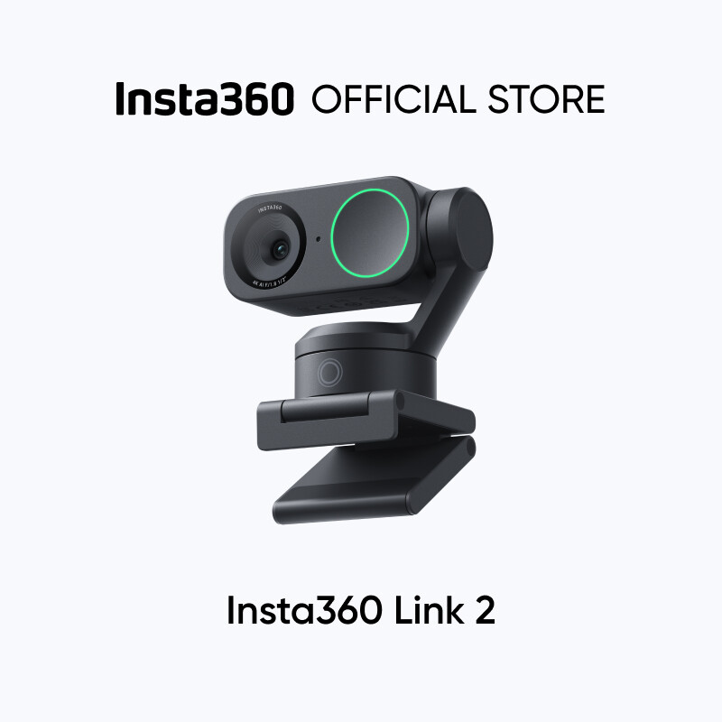 Insta360 Link 2 - PTZ 4K Webcam for PC/Mac, 1/2" Sensor, AI Tracking, HDR, AI Noise-Canceling Mic, Gesture Control for Streaming, Video Calls, Gaming, Works with Zoom, Teams, Twitch & More
