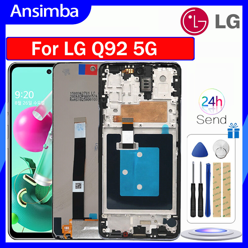 Ansimba Màn hình IPS LCD ban đầu cho LG q92 5G màn hình LCD màn hình cảm ứng thay thế lắp ráp số hóa màn hình với khung cho LG q92 5g