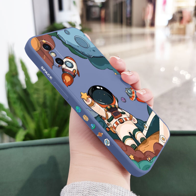 Ốp lưng Này phi hành gia IPhone X XS XR Max 8 7 6 6S Plus SE 2020 2022 Cảm giác thoải mái Silicone lỏng vỏ điện thoại