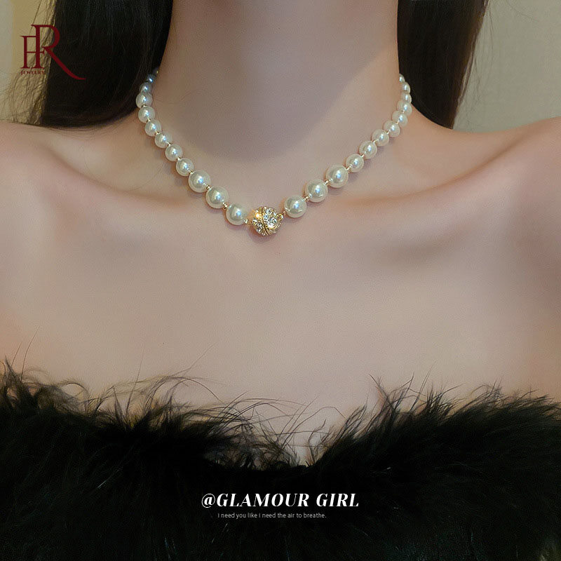 Frascati Dây Chuyền Hàng Mới Về Dây Chuyền Choker Thời Trang Cho Nữ Dây Chuyền Cổ Điển Ngọc Trai Thanh Lịch Hợp Thời Trang Trang Sức Nữ