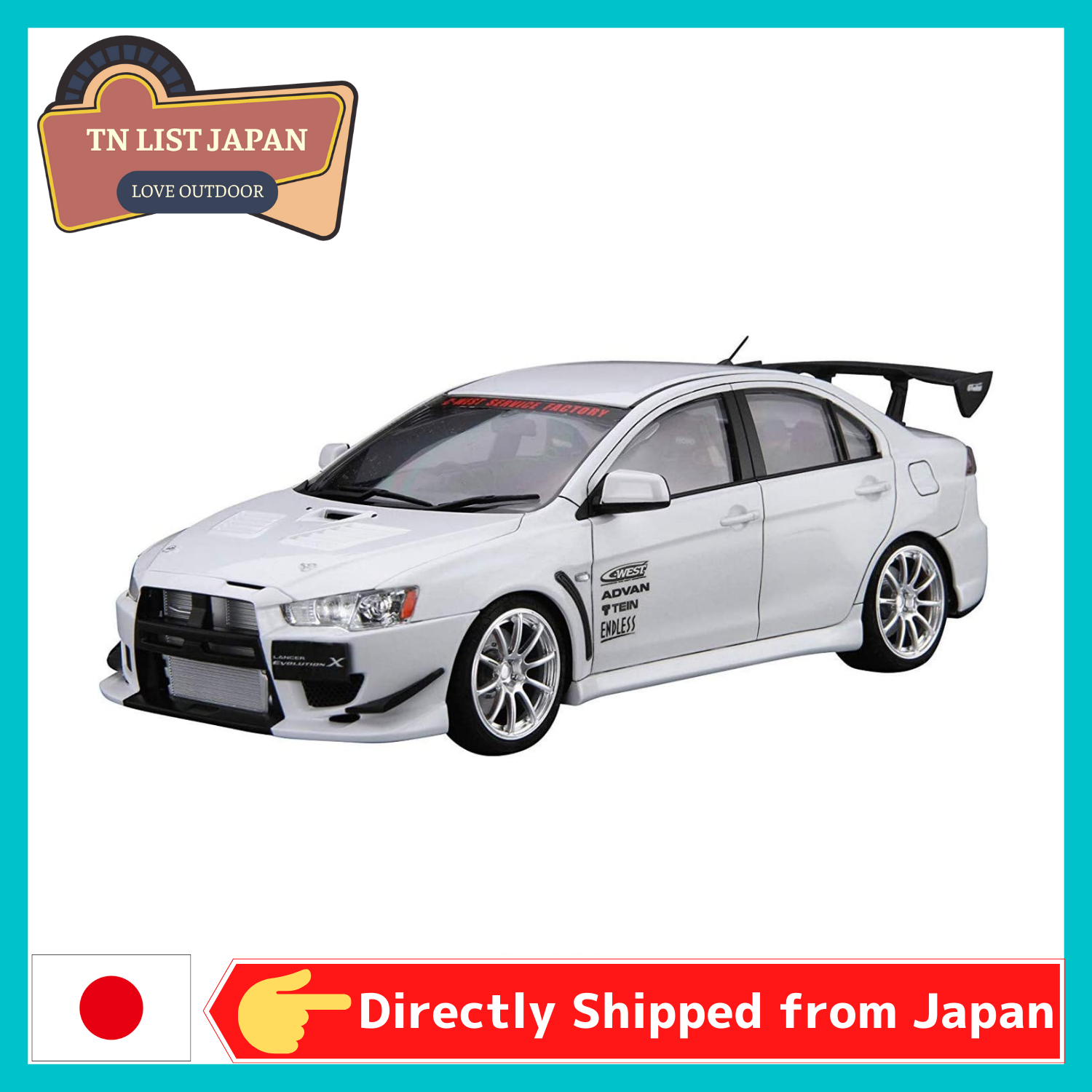 Aoshima bunka kyozai 1/24 dòng xe điều chỉnh số 19 Mitsubishi C-WEST cz4a Lancer Evolution x 2007 mô hình bằng nhựa, sở thích, mô hình bằng nhựa S, xe hơi