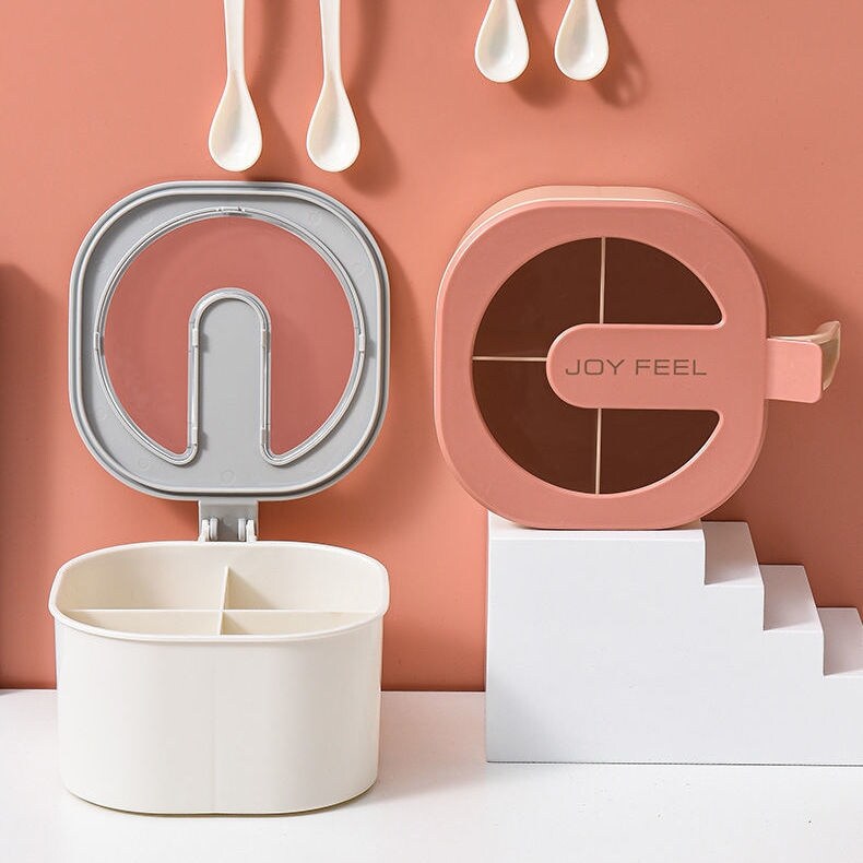 Gambar Seasoning box set household combined kitchen supplies seasoning salt sugar jar four grid storage one multi grid seasoning jar