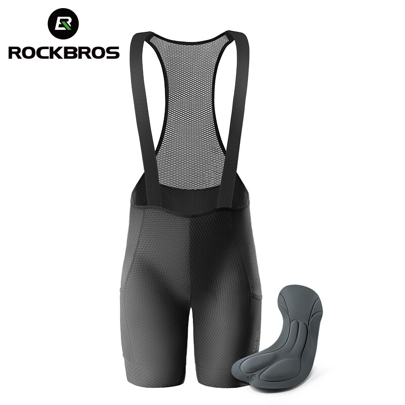 ROCKBROS đi xe đạp cho nam quần sọt BIB Dây đeo có thể tháo rời MTB xe đạp đường trường vớ đạp xe chống sốc 3D pritting thoáng khí chống mồ hôi quần ống ngắn đi xe đạp với túi bên