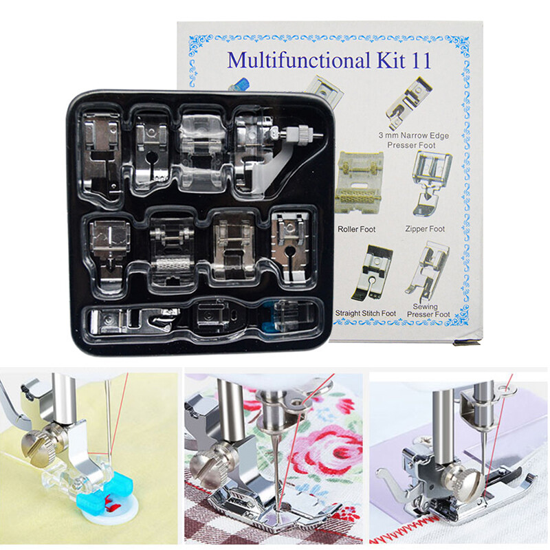 Bộ 11 chiếc chân vịt máy may chân máy may gia đình chân máy may bện phụ kiện chân đan phụ kiện may